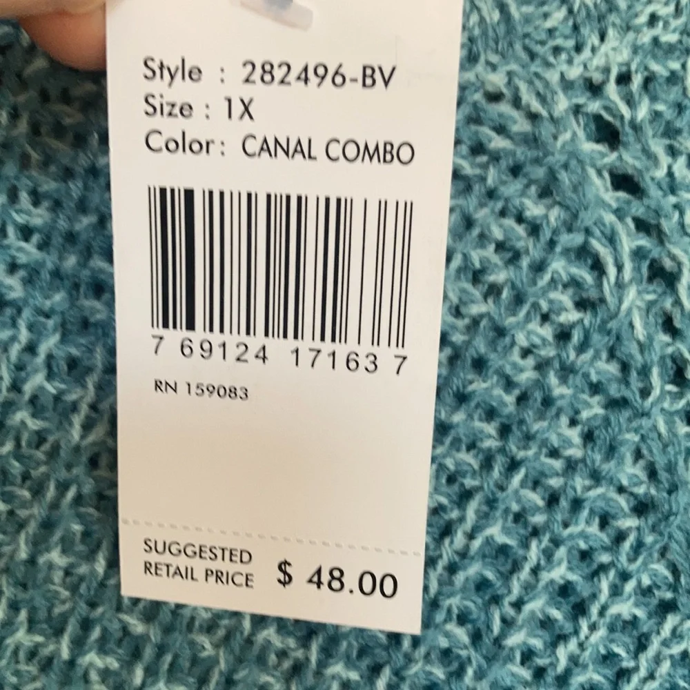 Relisted Jason Maxwell sweater color block stripes casual fall winter office 1X - Picture 15 of 15